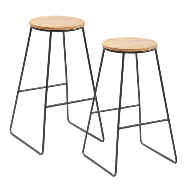 Lot de 2 Chaises de bar Tabourets hauts dossier Siège de cuisine