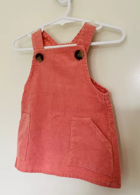 SEED Heritage Adorable Baby Girls Pink Cord Pinafore Dress 000 0-3 Months