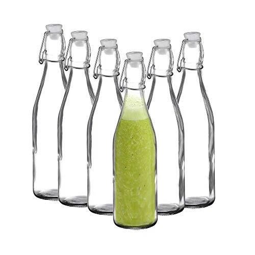 Amisglass Bouteilles Vides en Verre avec Bouchon Balançoire Bouteille à Bière...