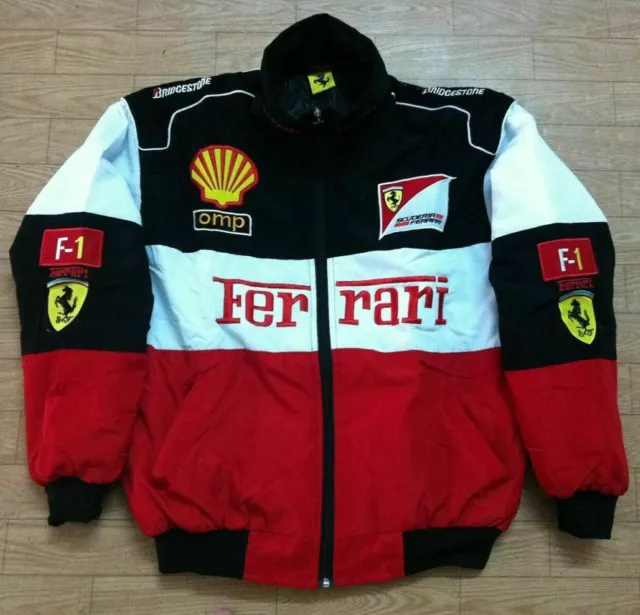 2021 ferrari red black embroidery exclusive jacket suit f1 team racing clearance