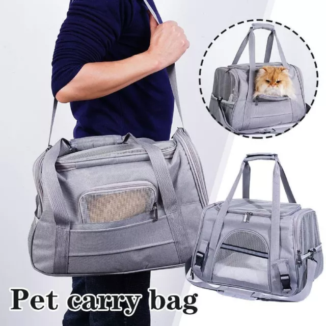 Pet Soft Crate Carrier Dog Cat Puppy Travel Portable Bag Large Kennel Cage Cover