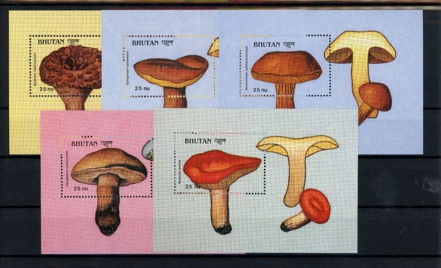 Bhutan Block 189-190, 94, 97, 99 postfrisch Pilze #JO642