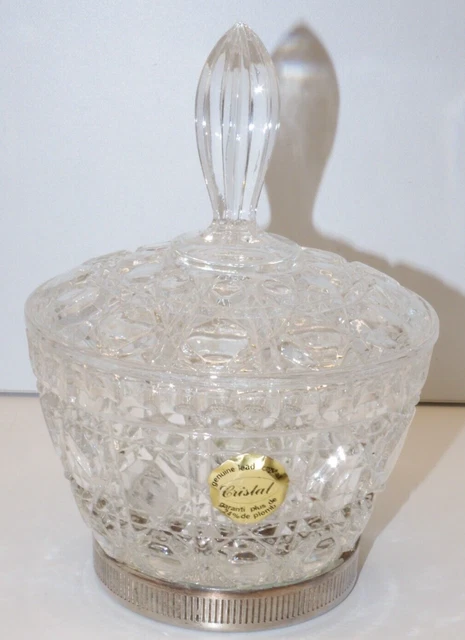 BEURRIER WMF VINTAGE - MÉTAL ARGENTÉ ET DEMI-CRISTAL TAILLÉ - OCCASION