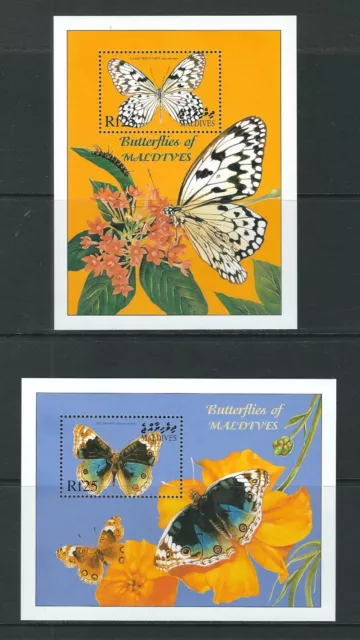 Maldives SC # 2427-2428  Butterflies . Souvenir Sheets. MNH