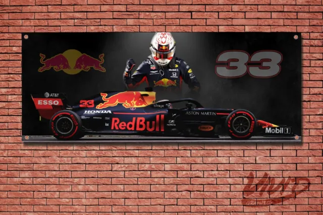 Redbull Racing F1 MV33 PVC Garage / Workshop Wall Banner / Poster Motorsport Max