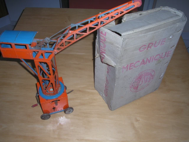 Jouet Ancien : Grue En Métal Joustra - Vintage Collection - Pièce De Musée