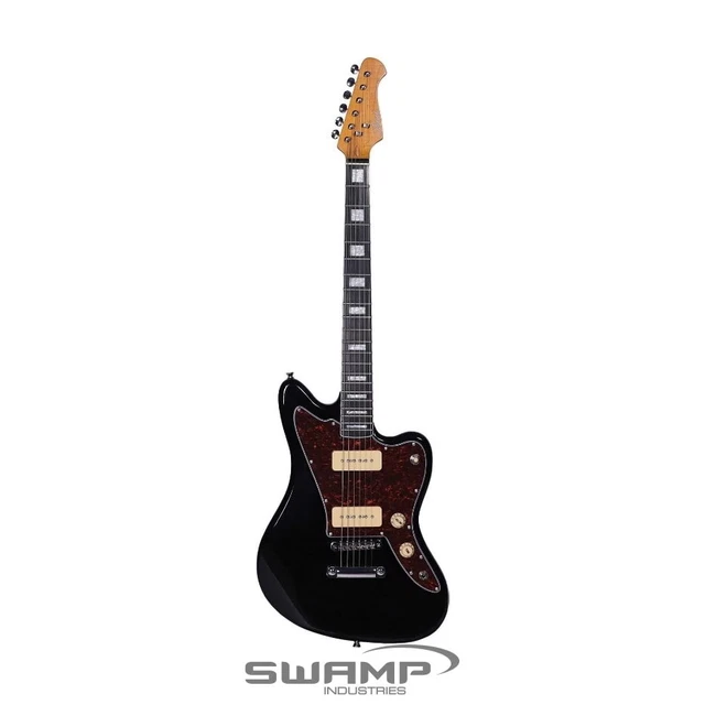 Artist GM1BK Grungemaster Electric Guitar with P90 Style Pickups - Black