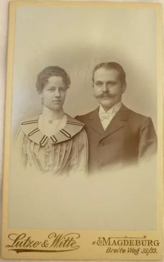 9. CdV Ehepaar Bölling Wernercke, Fotograf Lutze & Witte, Magdeburg 1890 -1900