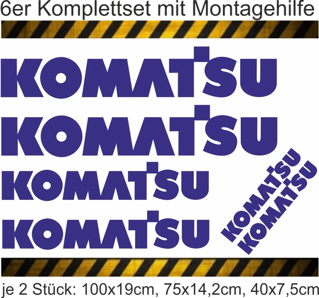 6er Set KOMATSU Logo Aufkleber Für Bagger – Inklusive Montagehilfe, Made In Germany