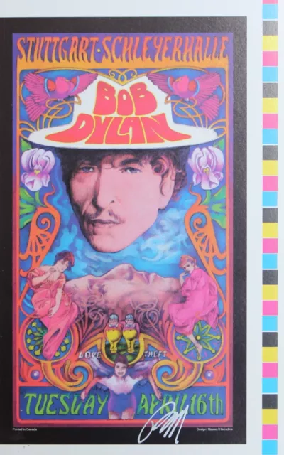 Bob Dylan Rock Poster Handbill 3 Panel Proof Hand Signed Bob Masse Rare