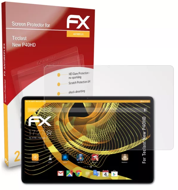 atFoliX 2x Panzerfolie für Teclast New P40HD Schutzfolie matt&stoßfest Folie