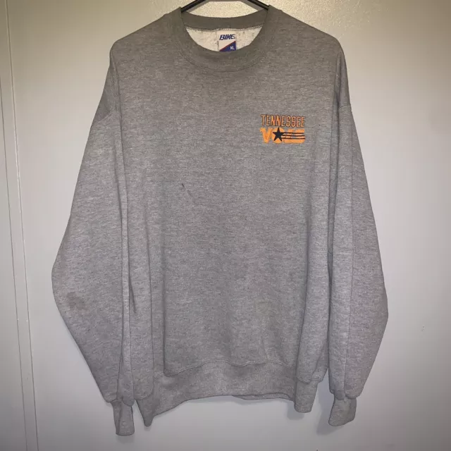Vintage 90s Tennessee Vols Sweatshirt Adult XL Gray Pullover Logo Bike USA NCAA