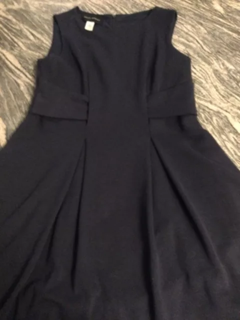 Donna Morgan Womens Crew Neck Sleeveless Fit & Flare Dress Navy Blue Size 8