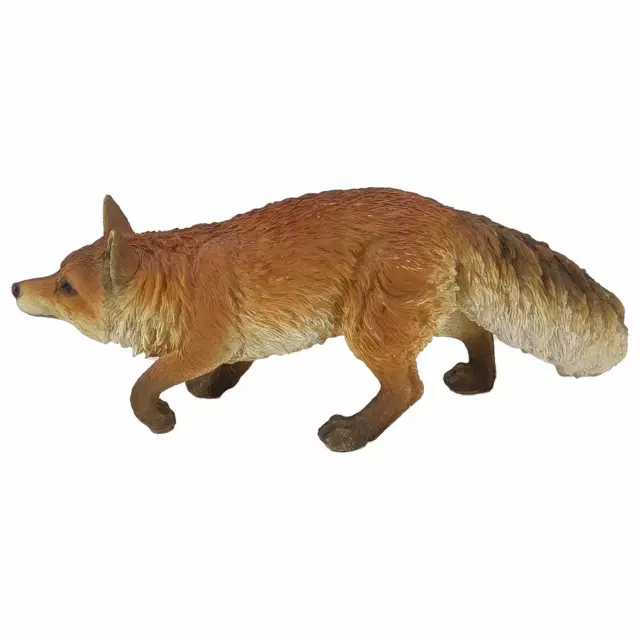 Realistic 40cm Fox Resin Garden Statue - Hand Painted Figurine Lawn Ornament 2