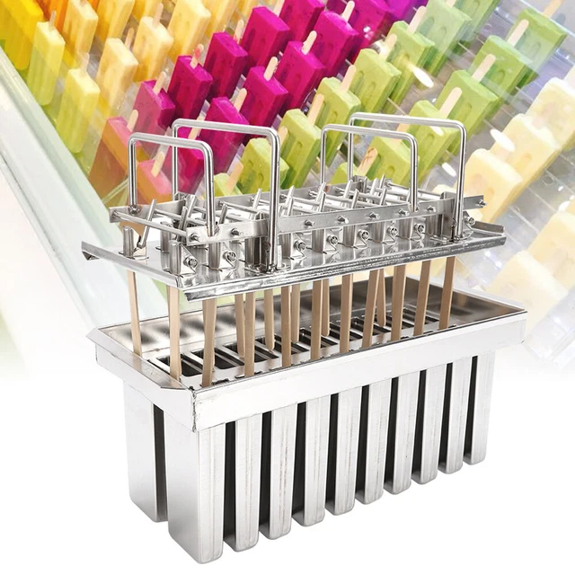 20pcs Ice Cream Stick Molds Stainless Steel Ice Pop Lolly Popsicle Holder Silver