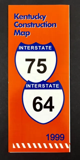 1999 Kentucky Construction Zone Map Interstate I-76 I-65 Vintage Travel Pamphlet