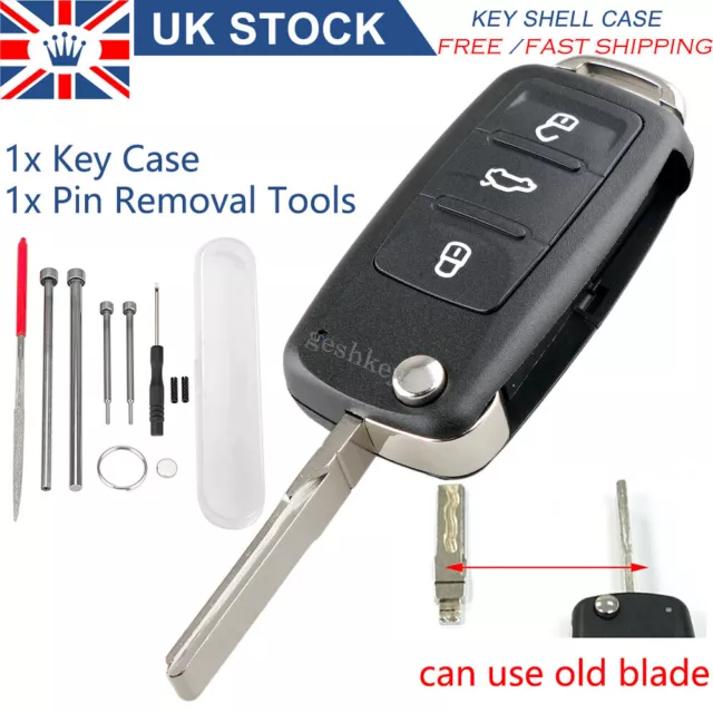 3 Button Remote Car Key Fob Case For SEAT Ibiza Altea Leon Mii Pin Removal Tools