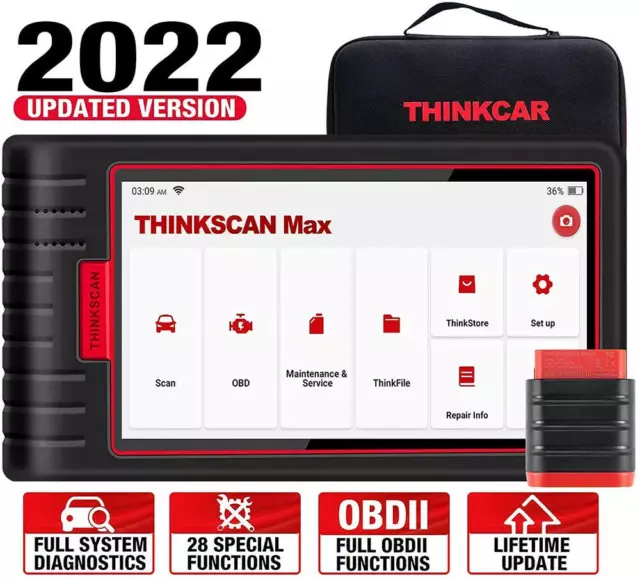 Thinkscan Max Diagnostic Scan Tool OBD2 Scanner ALL SYSTEM IMMO TPMS ECU Coding