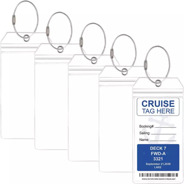 5 PCS Cruise Luggage Tag Holders Cruise Baggage Suitcase Label Cruise Travel PVC