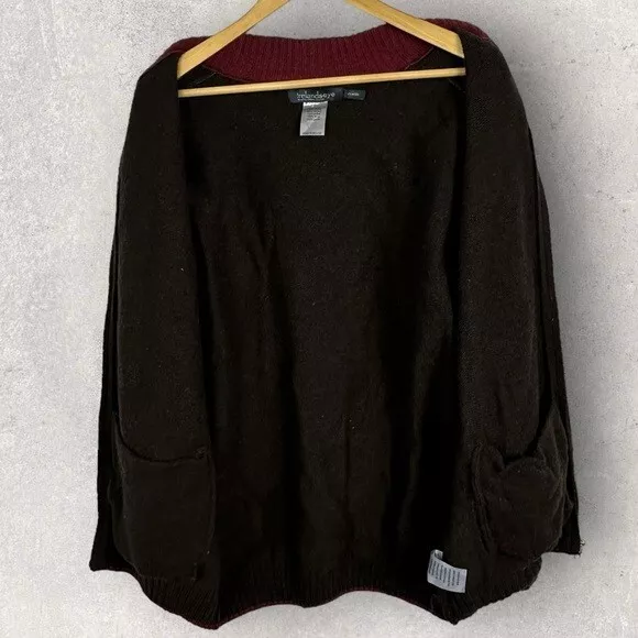 IRELANDSEYE BROWN 100% Wool Full Zip Sweater Jacket Mens Size XL Knit ...