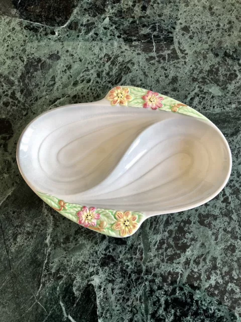 Vintage Shorter & Son Pottery Floral Twin Dish