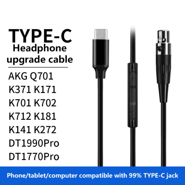 120cm TYPE-C To MINI XLR Headphone Upgraded Cable For AKG For Beyerdynamic