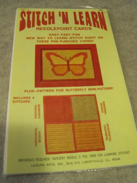 Tarjetas preperforadas STITCH 'N LEARN con aguja + mini mariposa