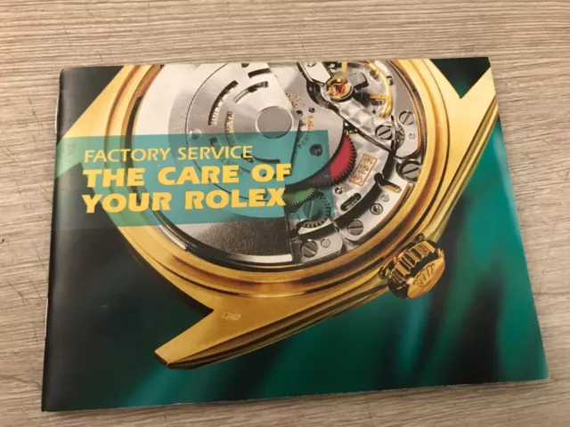 rolex factory service the care of your rolex booklet printed in USA (in english)