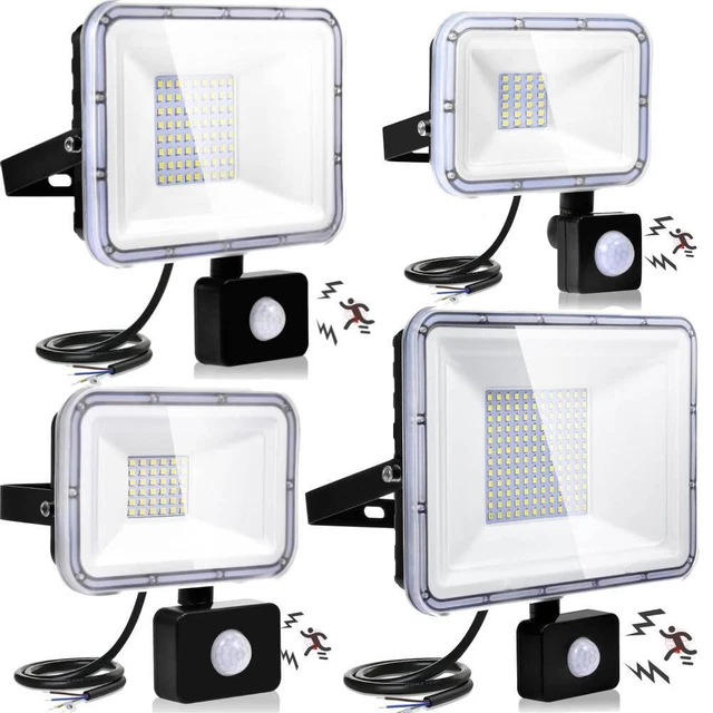 LED Flutlicht Fluter mit Bewegungsmelder Strahler Außen Scheinwerfer Kaltweiß DE