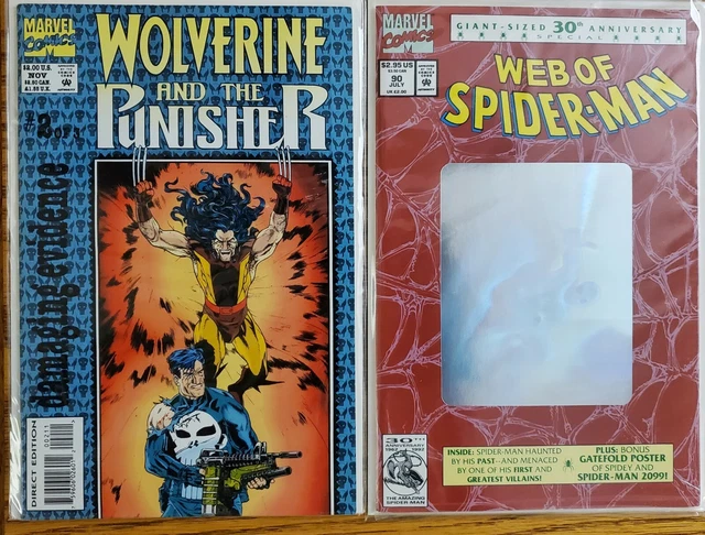 WOLVERINE AND THE PUNISHER TPB Web Of Spider-Man#90 Giant Sized (Lot of 2) VFNM