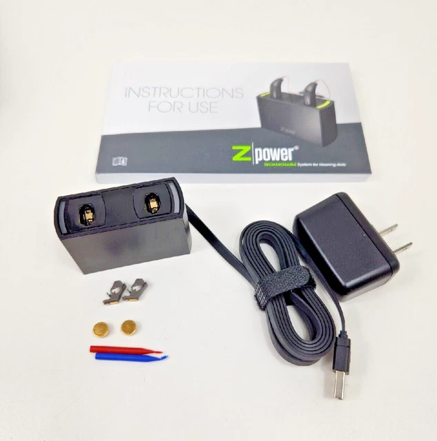 OTICON ZPOWER OPN Hearing Aid Charger w/ Power Supply, Batteries, Doors