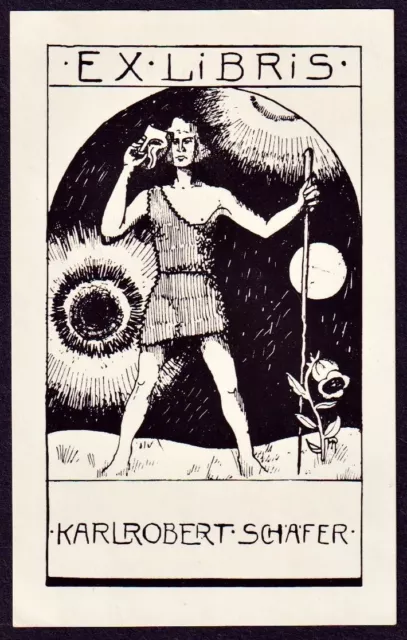 Exlibris Karl Robert Berger Bookplate Ex-Libris M.Reinbold 1929