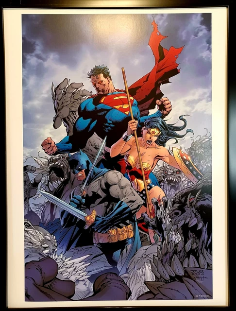 Batman Superman Wonder Woman by Jim Lee FRAMED 12x16 Art Print DC Comics Poster