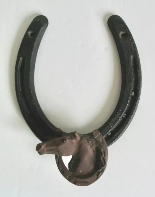 Vintage Forged Cast Iron Lucky Horseshoe Rustic Western Cowboy Horse Shoe Horses