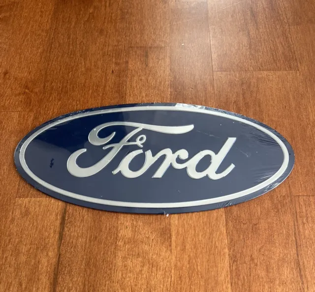 Ford Blue 20" Oval Logo Metal Tin Sign Car Vintage Auto Emblem Garage Man Cave