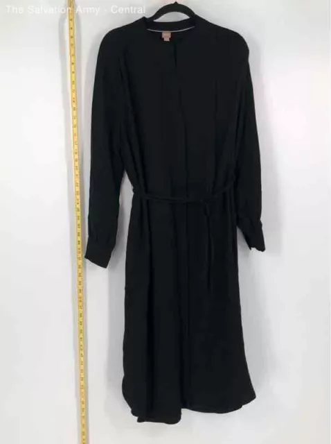 Hugo Boss Womens Black Regular Fit Long Sleeve Knee Length Shirt Dress Size 14