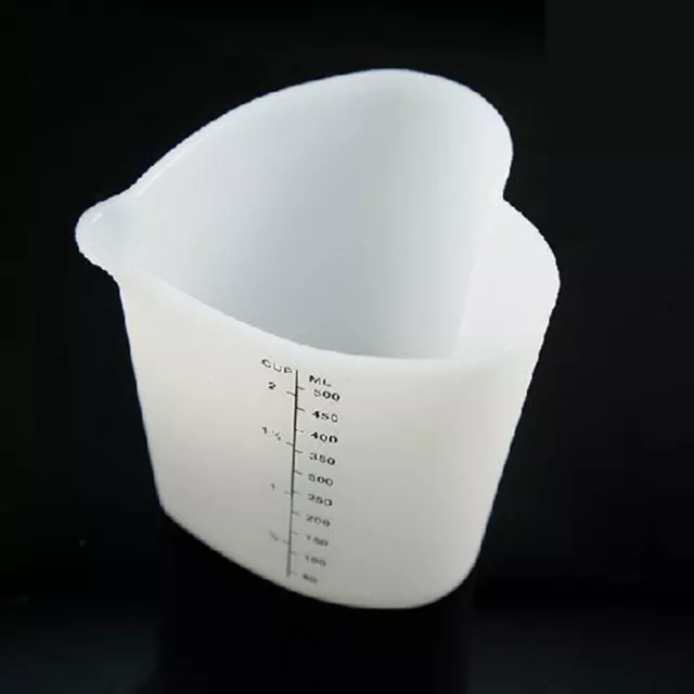 500ML Capacity Heart Shape Measuring Cup Cake Baking Pinch Silicone Pour Measure