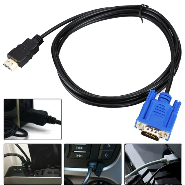 HDMI to VGA AV Video Adapter Converter Cable for Laptop PC Monitor Projector ~a 3