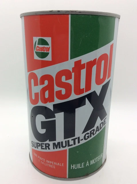 CASTROL GTX SUPER Multi-Grade Motor Oil Can Imperial Quart Vintage Rare ...