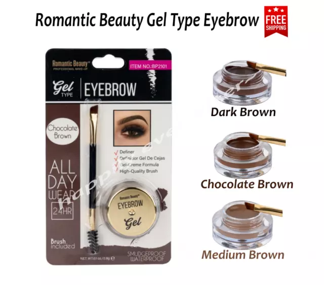 Romantic Beauty Gel type Eyebrow w/ high quality brush, Waterproof Brow Definer