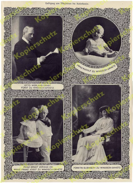 Adel Fürst zu Windisch-Graetz Familie Kinder Kaiserhuldigung Habsburg Wien 1908