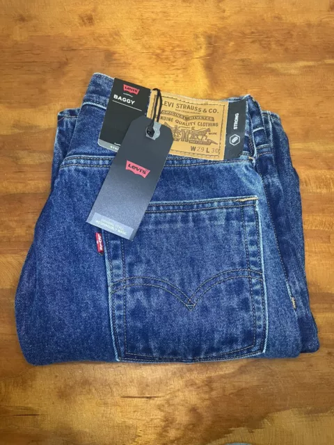 Levi's Levis Big E Vintage Washed Retro Baggy Rugged Strong Work Jeans Rigid Men