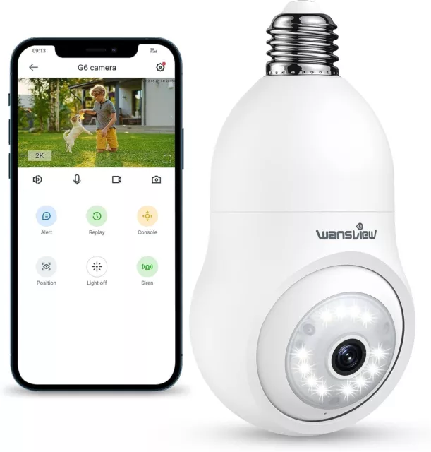 Caméra de Surveillance intérieure, ampoule E27 200W, Vision nocturne,  couleur, s