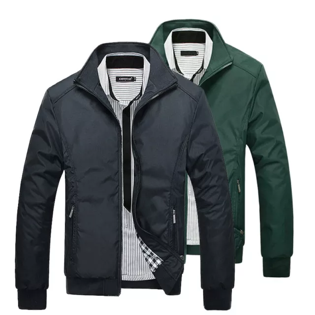 Mens Jacket Summer Lightweight Bomber Coat Casual Outfit Tops Outerwear Clothing