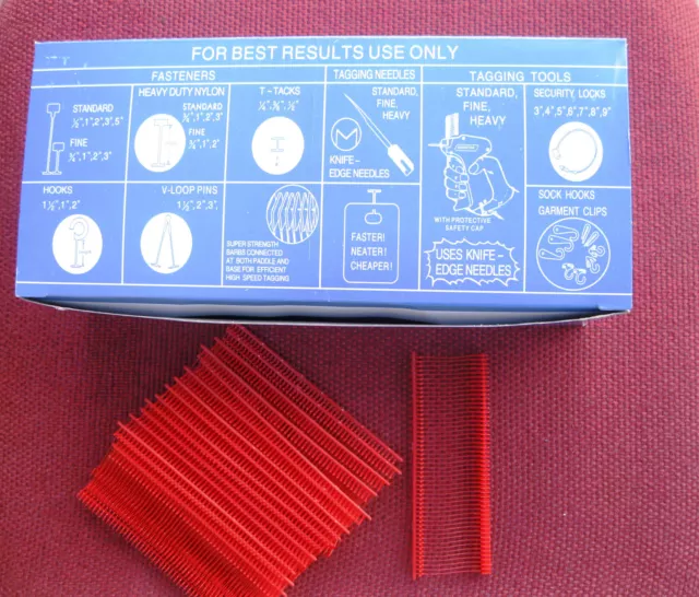 5000  1" Inch Regular  Red  Price Tag Tagging  Barbs Fasteners