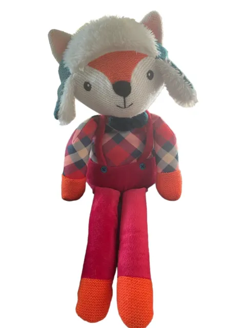 Spark Create Imagine Red Fox Plush Rattle Crinkle Stuffed Animal Knit Winter Hat