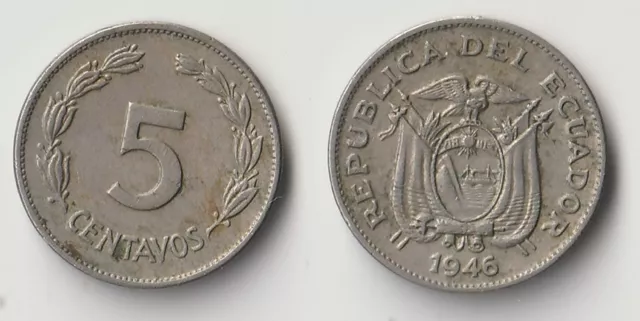 1946 Ecuador 5 centavos coin