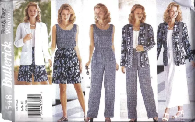 4548 UNCUT Vintage Butterick SEWING Pattern Jacket Top Shirt Shorts Pants OOP FF
