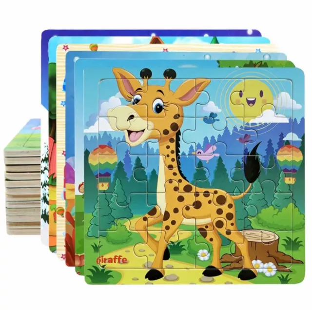 Small Fun toddler kids educational wooden 20 pieces puzzle jigsaw for children