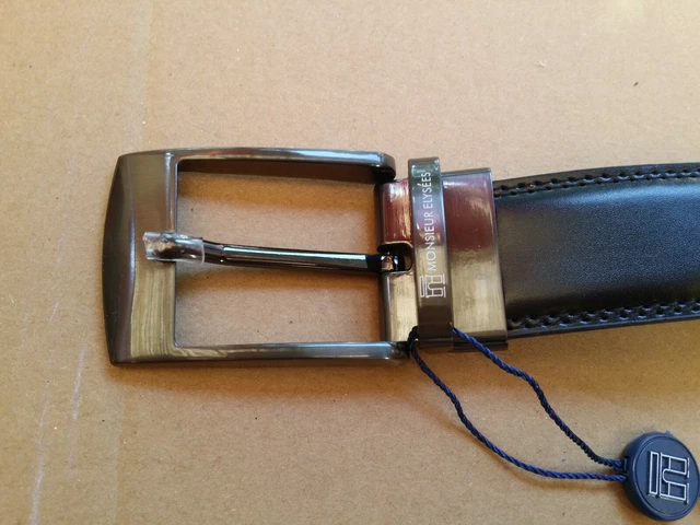 Ceinture Cuir Vachette Monsieur Elysées - Marron - 120cm - Neuf Avec étiquettes